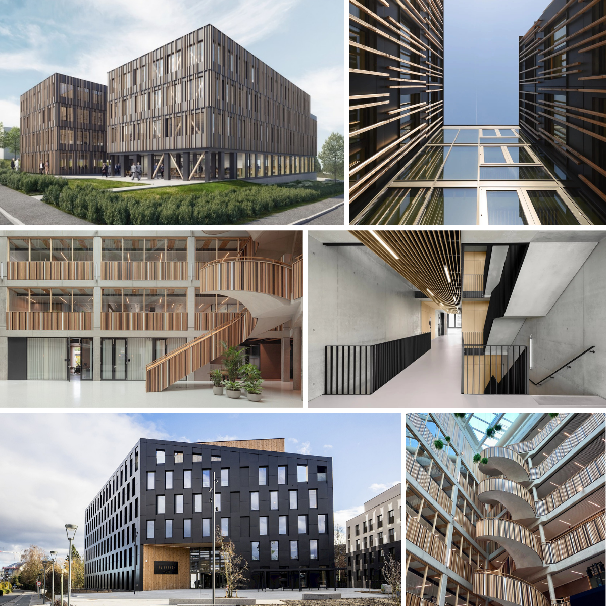 Affiche Colloque professionnel : Les systèmes constructifs hybrides bois-béton
