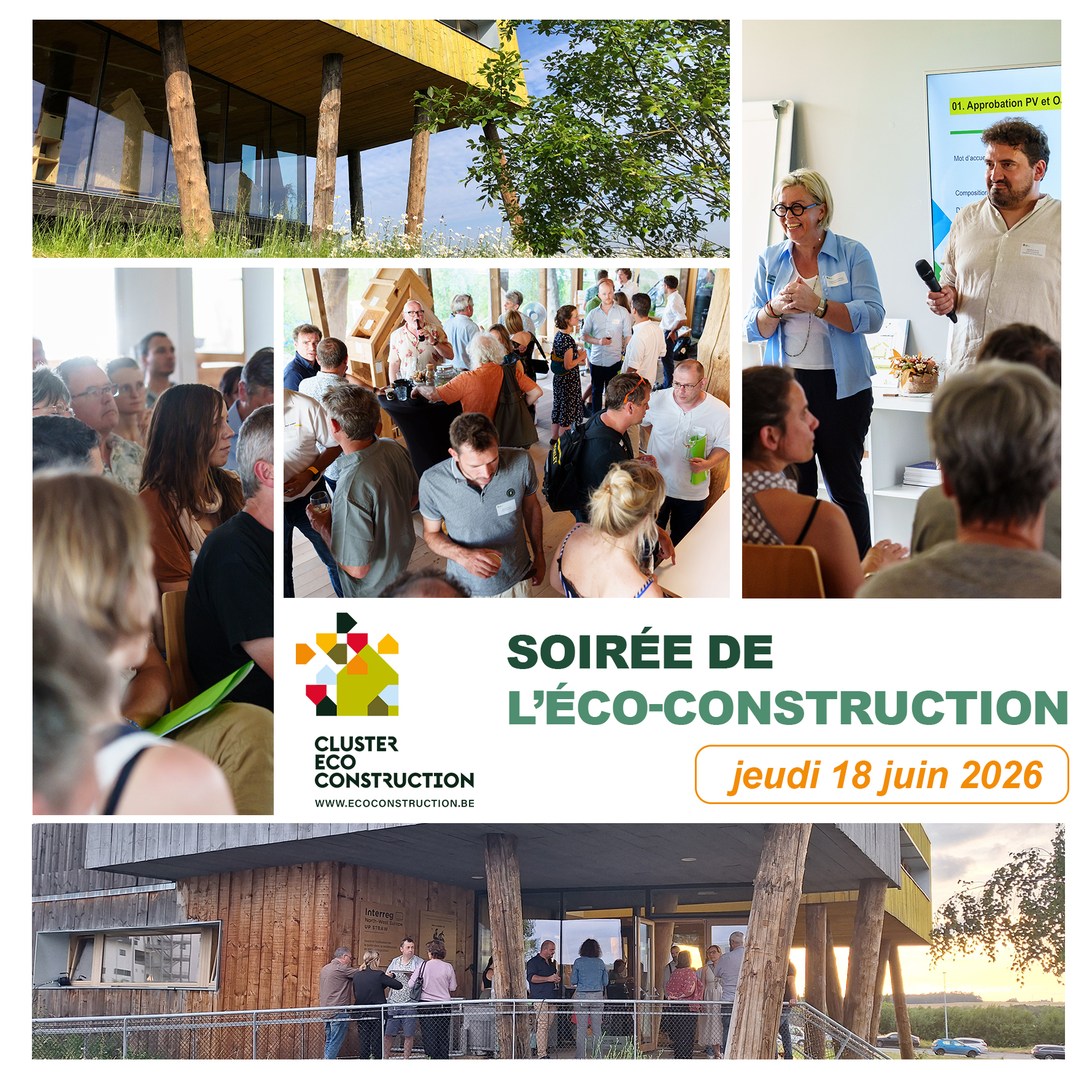 Affiche Soirée de l'éco-construction 18 juin 2026