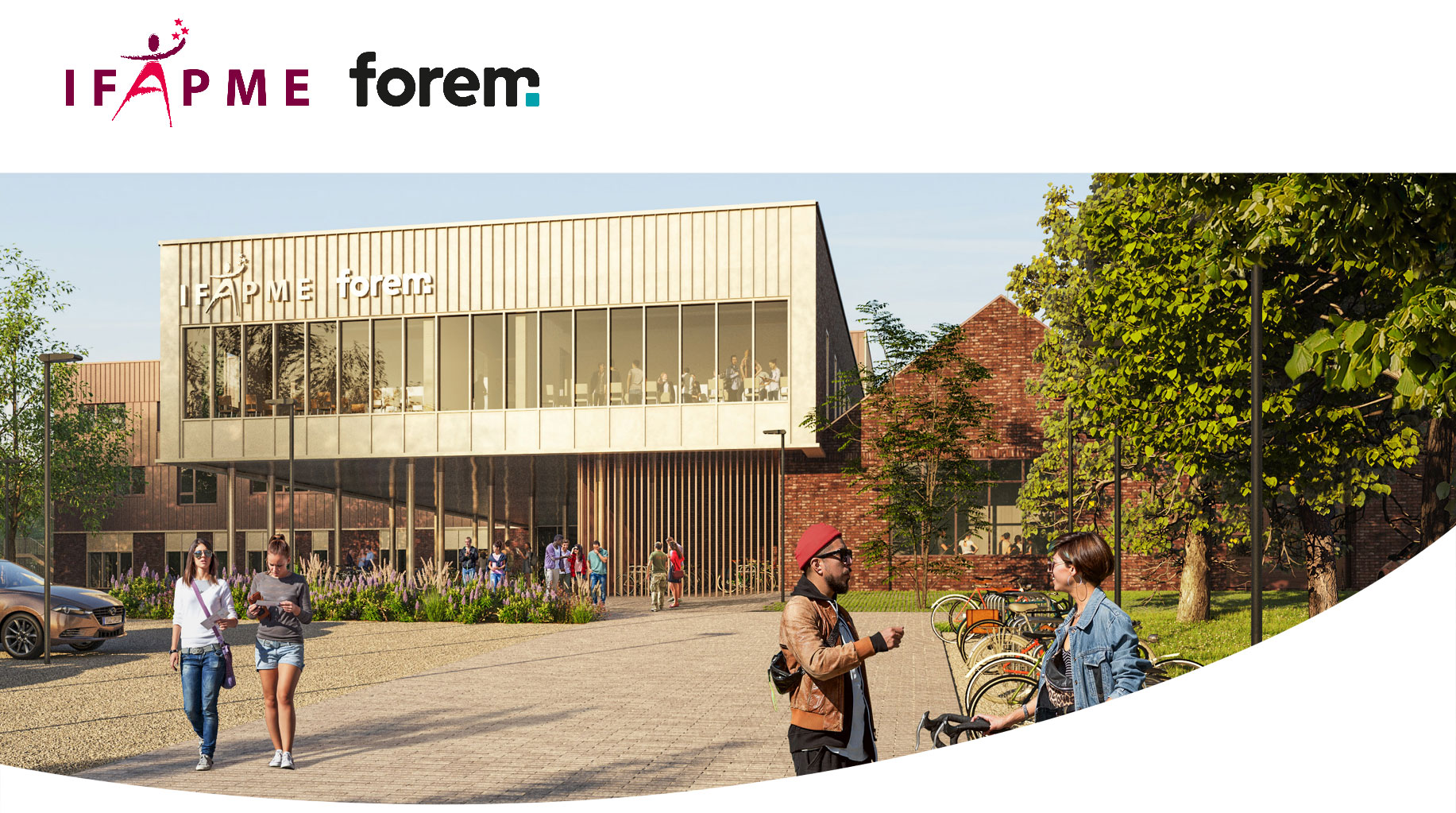 Pose de la « Première planche » de  l’Eco-centre de formation de Namur