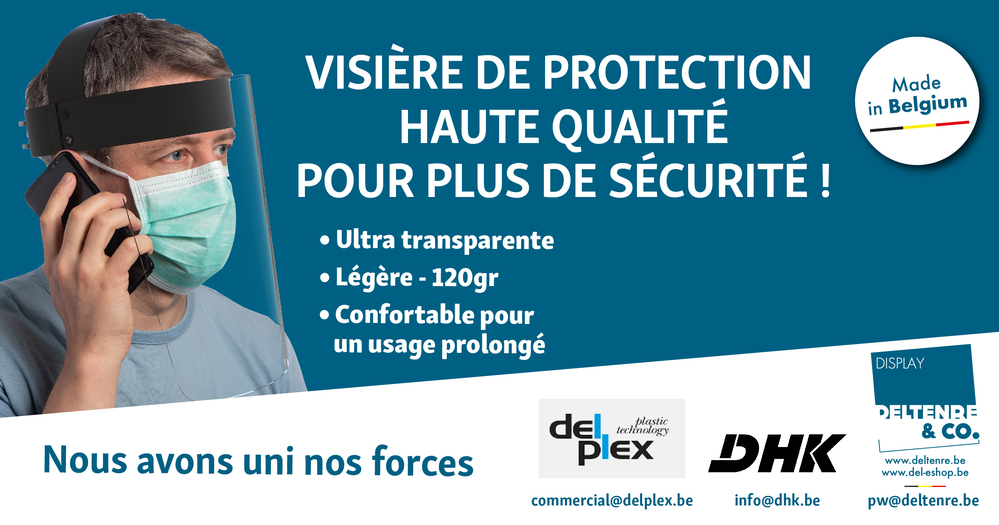 Protective visors - A Belgian production with 2 members of Plastiwin (Delplex & DHK)