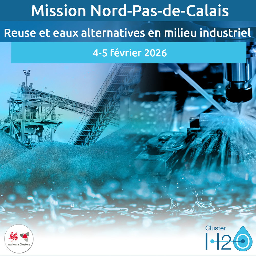 Affiche Mission Nord-Pas-de-Calais • Reuse et eaux alternatives en milieu industriel • 4-5 février 2026