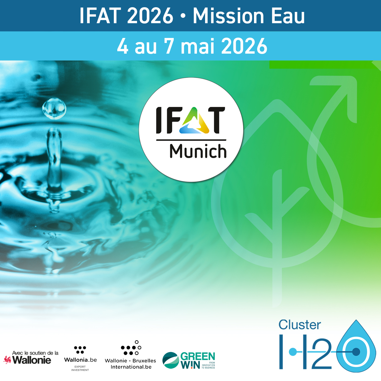 Affiche IFAT 2026 • Mission Eau • 4 au 7 mai 2026