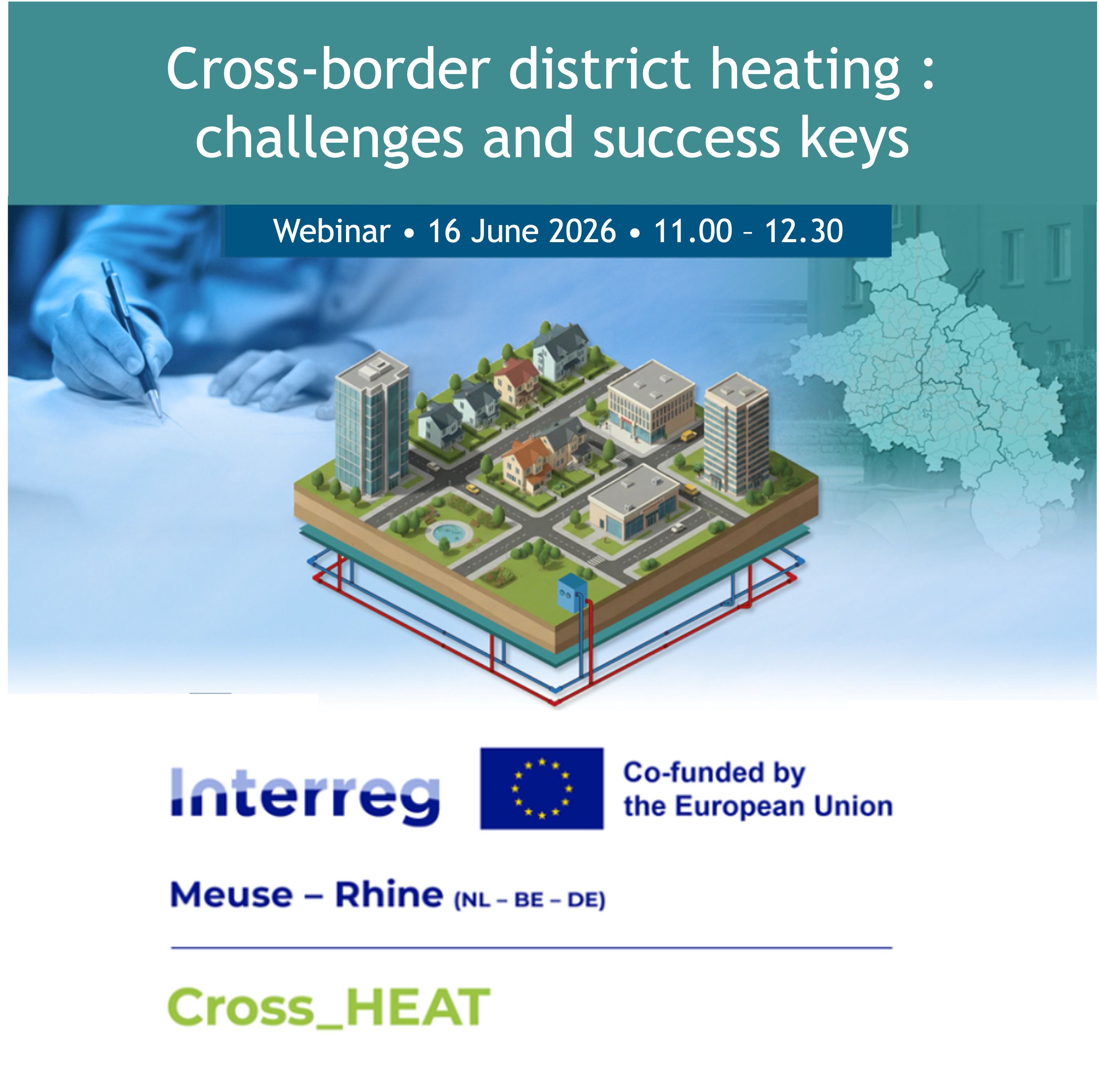 Affiche Cross-border district heating : challenges and success keys • Webinar • 16 June 2026