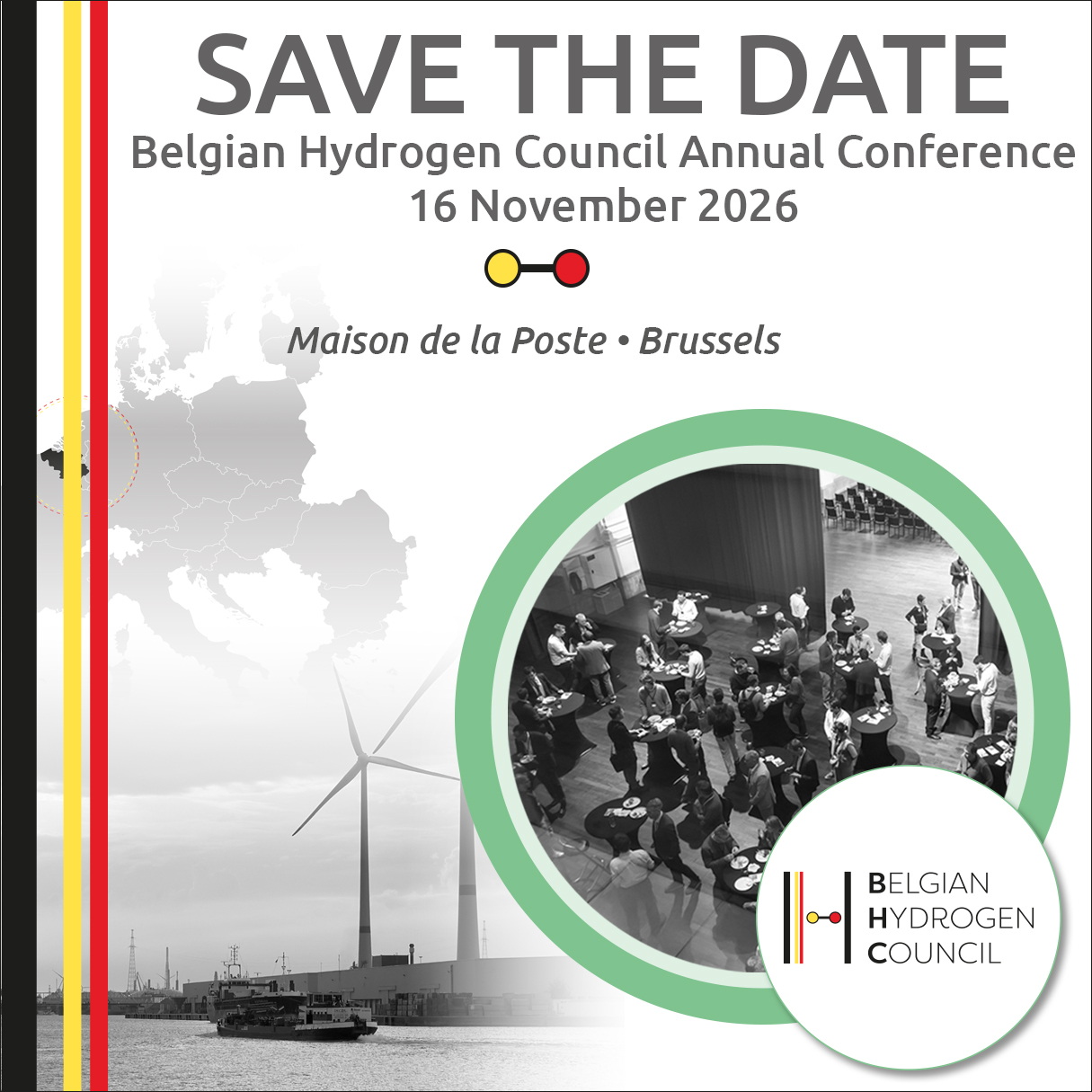 Affiche The Belgian Hydrogen Council Conference 2026 • 16 novembre 2026