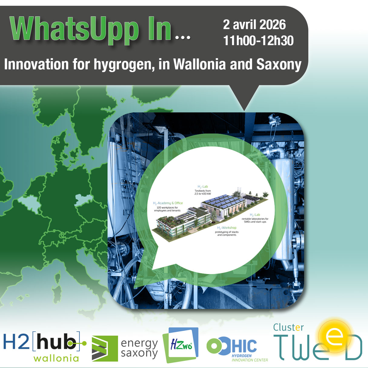 Affiche Webinaire • What’s Up in Saxony… regarding innovation for Hydrogen • 02 Avril 2026