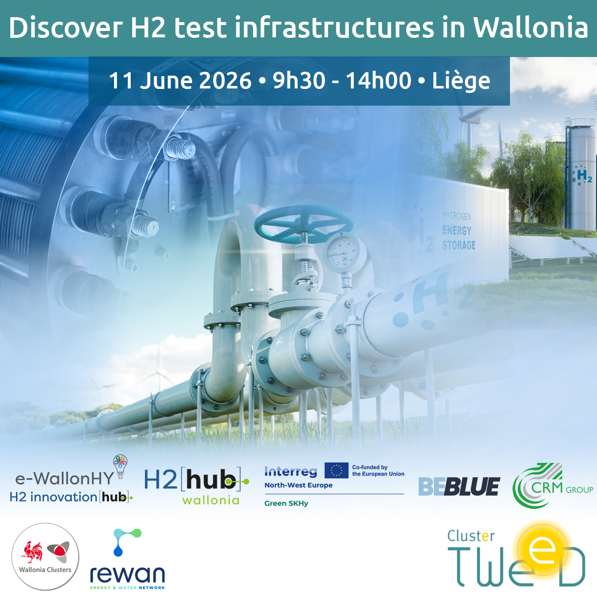 Affiche Discover H2 test infrastructures in Wallonia