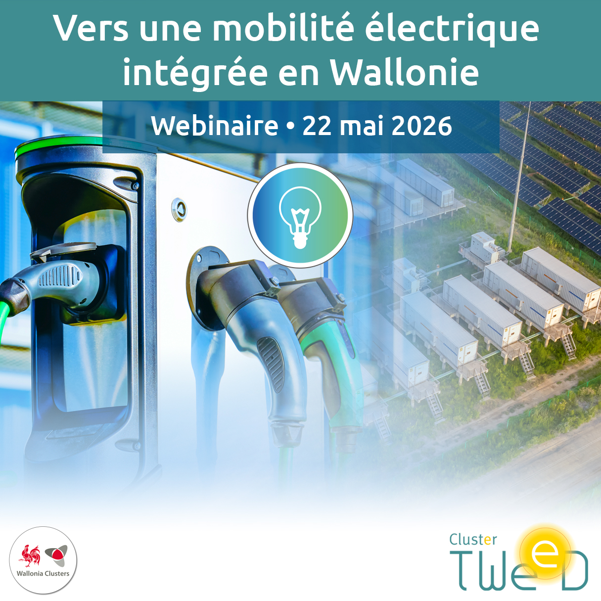Affiche Webinaire • Vers une mobilité électrique intégrée en Wallonie • 22 mai 2026